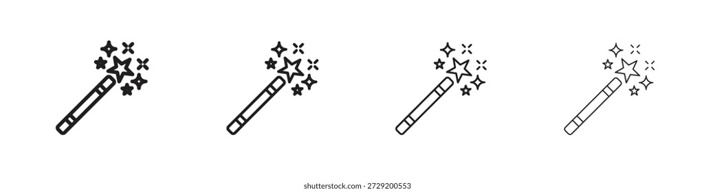 Ícones de varinha mágica Vetor Logo Template Ilustração Designs. Vetor EPS 10.