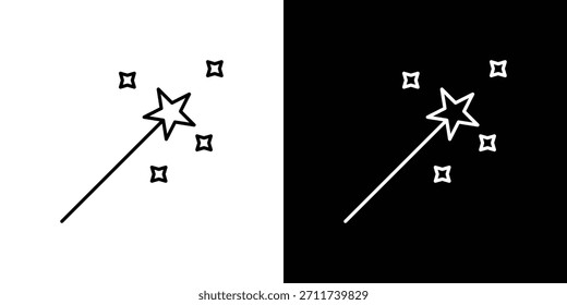 Iconos de varita mágica símbolo de Vector con líneas de trazo editables para Diseños web