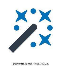 Magic wand icon.wizard (vector illustration)