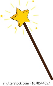 Magic wand, illustration, vector on white background