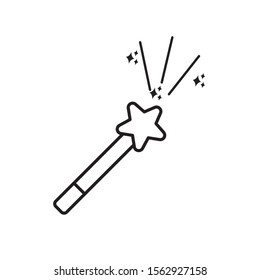 magic wand imagination mystery line style icon illustration
