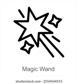 Magic Wand and magic iocn concept