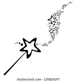Magic wand isolated on White background. Vector illustration