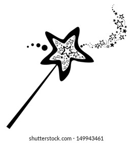 Magic wand isolated on White background. Vector illustration 