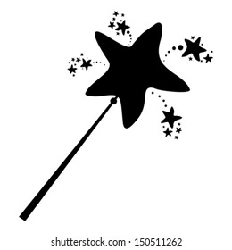 Magic wand isolated on White background. Vector illustration 