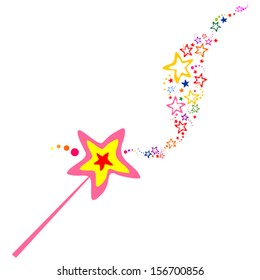 Magic wand isolated on White background. Vector illustration 