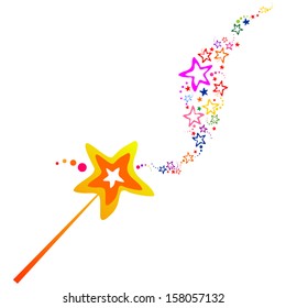 Magic wand isolated on White background. Vector illustration 