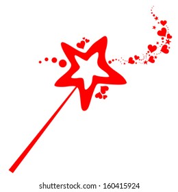 Magic wand isolated on White background. Vector illustration 