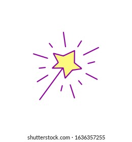 Magic wand isolated on white background. Vector hand draw illustration.