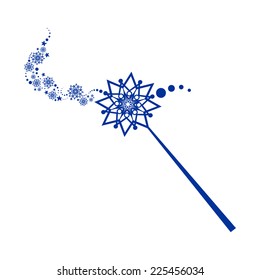 Magic wand isolated on White background. Vector illustration 