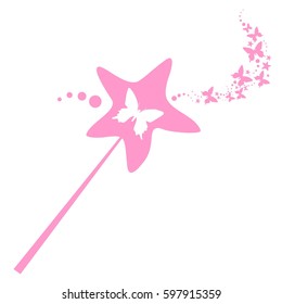 Magic wand isolated on White background. Vector illustration