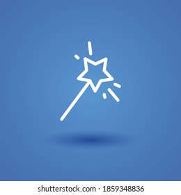 Magic wand line icon, outline vector illustration.
