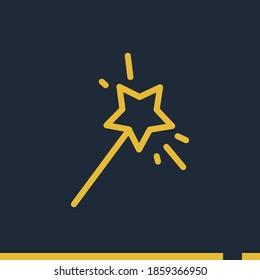 Magic wand line icon, outline vector illustration.