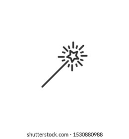 Magic wand line icon in simple design on a white background