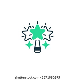 Magic Wand line icon. Universal creative premium symbol. Vector sign icon logo template. Vector illustration