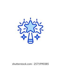 Magic Wand line icon. Universal creative premium symbol. Vector sign icon logo template. Vector illustration