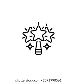 Magic Wand line icon. Universal creative premium symbol. Vector sign icon logo template. Vector illustration