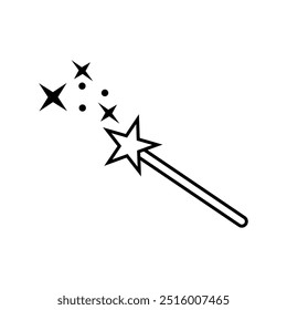 Magic wand line icon vector sign