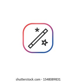 Magic Wand  - Line Vector Icon