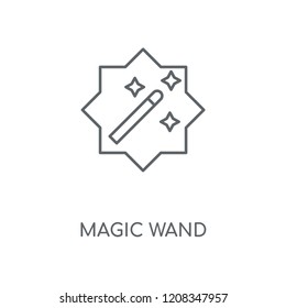 Magic wand linear icon. Magic wand concept stroke symbol design. Thin graphic elements vector illustration, outline pattern on a white background, eps 10.