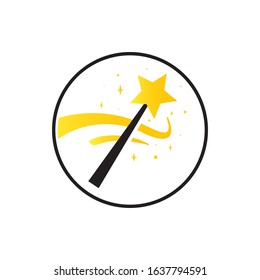 magic wand logo. magic wand icon illustration