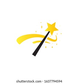 magic wand logo. magic wand icon illustration
