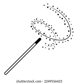Magic wand logo, icon stick star trick sparkles wand princess