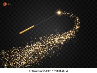 Magic Wand Magical Sparkle Glitter Trail Stock Vector (Royalty Free
