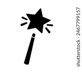 Magic Wand, Magician Stick Wizard Icon Vector Illustration Design