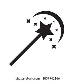 Magic Wand, Magician Stick Wizard Icon Vector Illustration Design