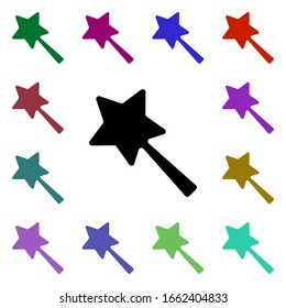 Magic wand multi color style icon. Simple glyph, flat vector of web icons for ui and ux, website or mobile application