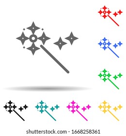 Magic wand multi color style icon. Simple thin line, outline vector of web icons for ui and ux, website or mobile application