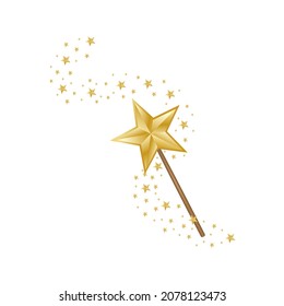 Magic wand with multicolored stars, vector