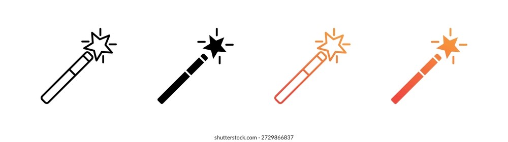 Magic Wand Multiple Style Icon Set
