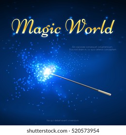 Magic wand mystery vector background