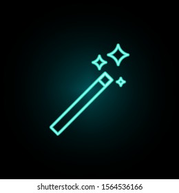 Magic wand neon icon. Simple thin line, outline vector of web icons for ui and ux, website or mobile application