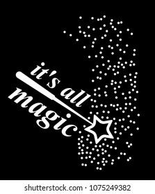 magic wand on a black background