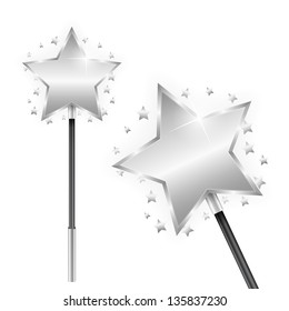 Magic wand on white background, vector eps10 illustration