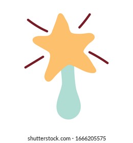 Zauberstab auf weißem Hintergrund Vektorillustration Design