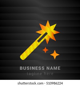 Magic Wand Orange, Yellow and Black silk fashion premium icon / Logo