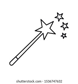 Magic wand outline icon. linear style sign for mobile concept and web design. Fairy wand simple line vector icon. Symbol, logo illustration.
