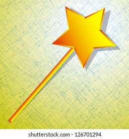 magic wand over striped background, abstract vector art illustration; image contains transparency