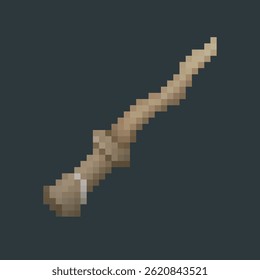 magic wand in pixel art style with isolated background