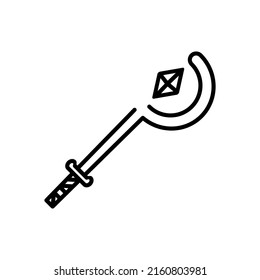 varita mágica de un potente asistente y logotipo de iconos brujos