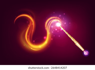 Magic Wand Realistic with Gradient Background