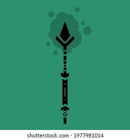 Magic Wand, Scepter, Stick, Rod. Vector Illustration for Your Design, Game, Card, Web.