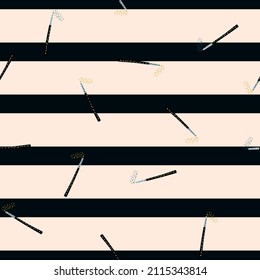 Magic wand seamless pattern. Magic background . Repeated texture in doodle style for fabric, wrapping paper, wallpaper, tissue. Vector illustration.
