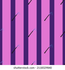 Magic wand seamless pattern. Magic background . Repeated texture in doodle style for fabric, wrapping paper, wallpaper, tissue. Vector illustration.