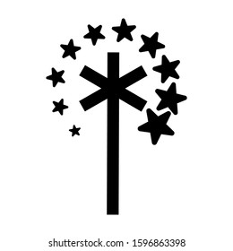 magic wand selection icon isolated sign symbol vector illustration - high quality black style vector icons

