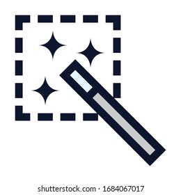 Magic Wand Selection. Simple Vector Color Icon.